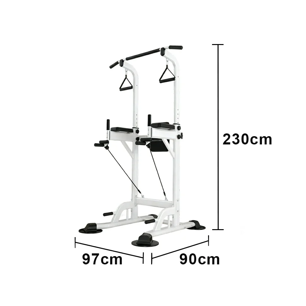 FITPRO Power Tower Multi-Function Strength Training Heavy Duty Steel 750kg Capacity Stable Home Gym Station - White - Image 5
