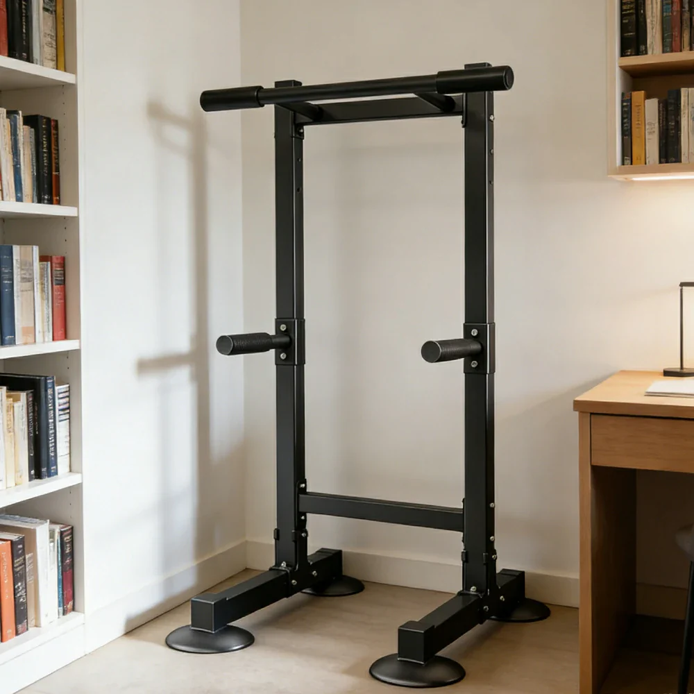 FITPRO Pull Up Bar Station Heavy Duty Steel Frame Wide Base Anti-Slip Design Multi-Function Strength Training Home Gym - Black - Image 2