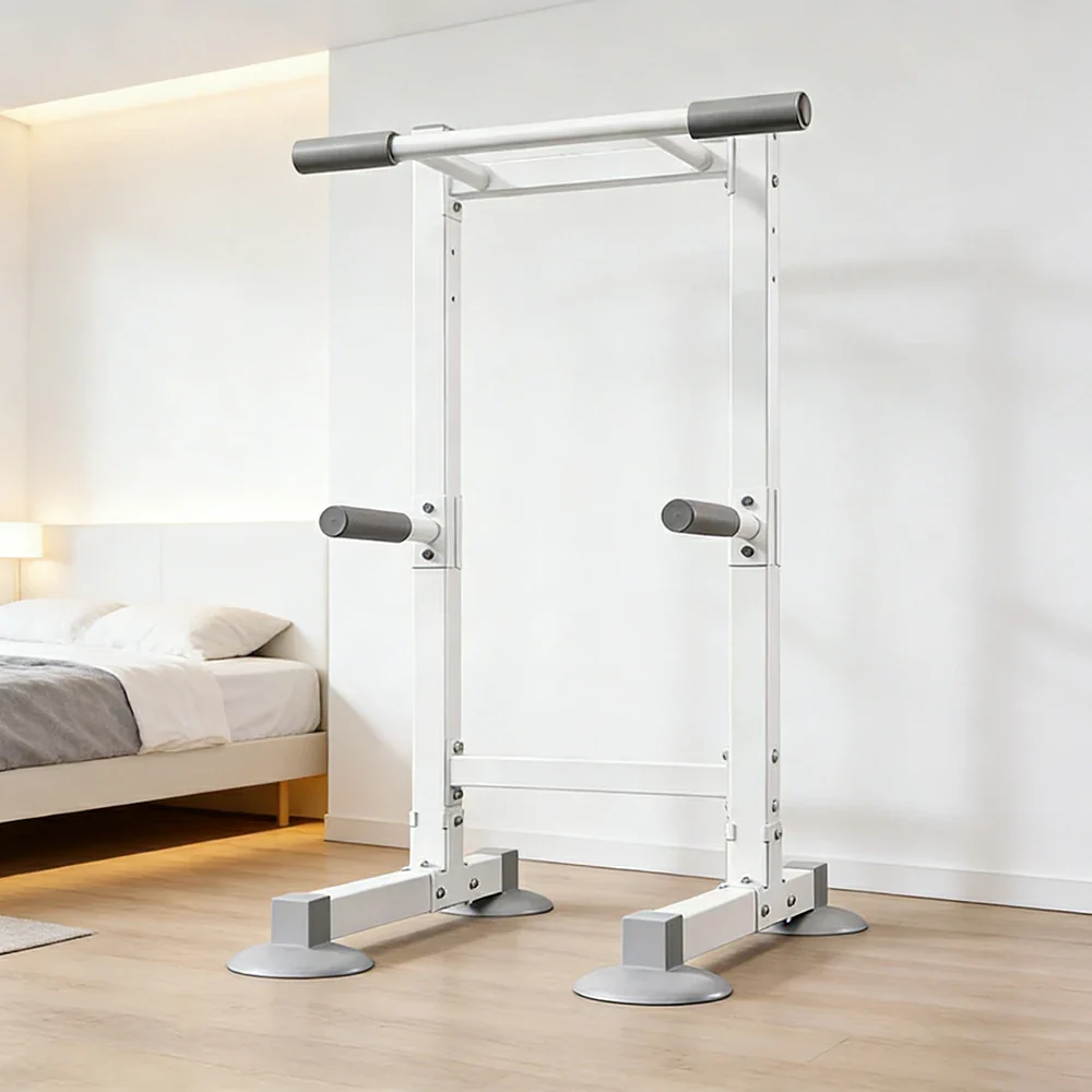 FITPRO Pull Up Bar Station Heavy Duty Steel Frame Wide Base Anti-Slip Design Multi-Function Strength Training Home Gym - White - Image 2
