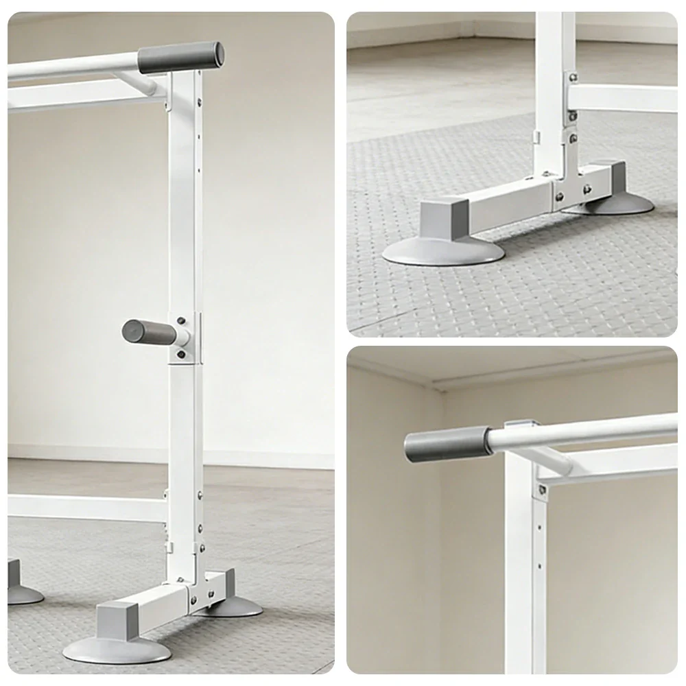 FITPRO Pull Up Bar Station Heavy Duty Steel Frame Wide Base Anti-Slip Design Multi-Function Strength Training Home Gym - White - Image 3