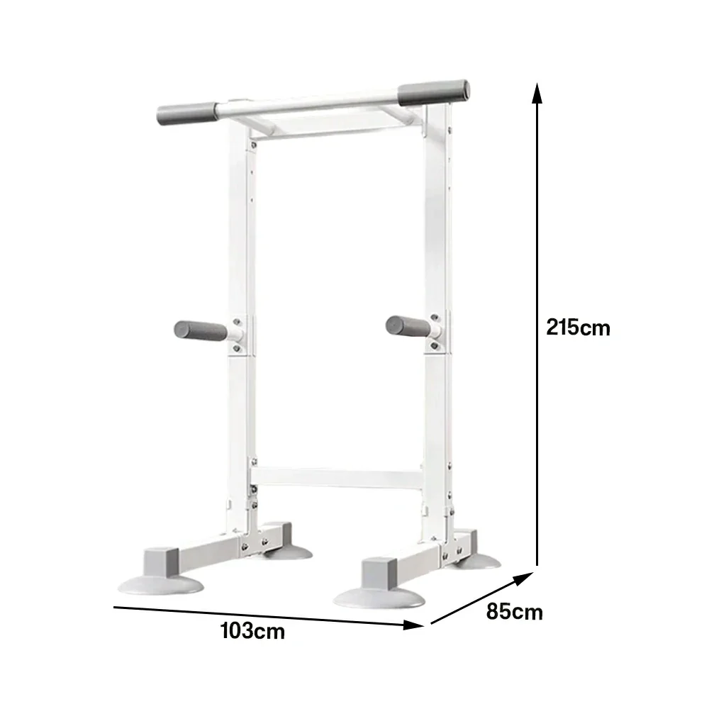 FITPRO Pull Up Bar Station Heavy Duty Steel Frame Wide Base Anti-Slip Design Multi-Function Strength Training Home Gym - White - Image 5