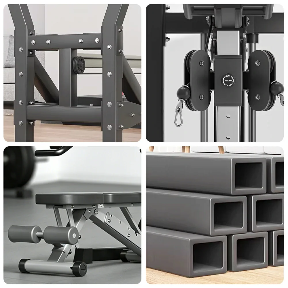 FITPRO Multi-Functional Home Gym Machine - 70kg Precision Steel Counterweight, Adjustable Pulley System, Full-Body Strength Training - Image 8