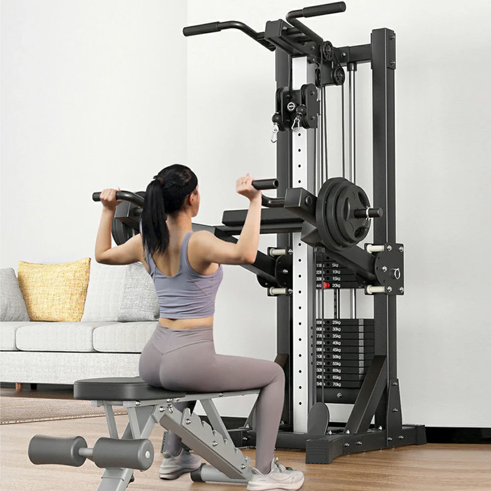 FITPRO Multi-Functional Home Gym Machine - 70kg Precision Steel Counterweight, Adjustable Pulley System, Full-Body Strength Training - Image 9