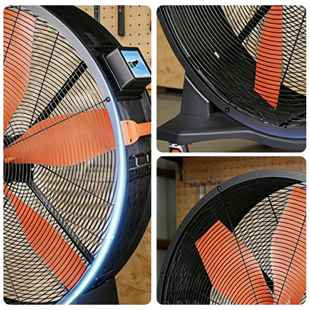 GROVIA High Airflow Industrial Fan Fixed Type Full Copper Motor Nylon Blades Metal Safety Design - Image 3
