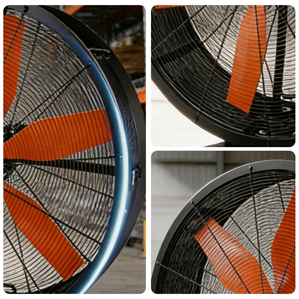 GROVIA Industrial Fan Wall Mounted Oscillating Type Powerful Air Circulator Full Copper Motor Metal Safety Grille Low Noise Design - Image 3