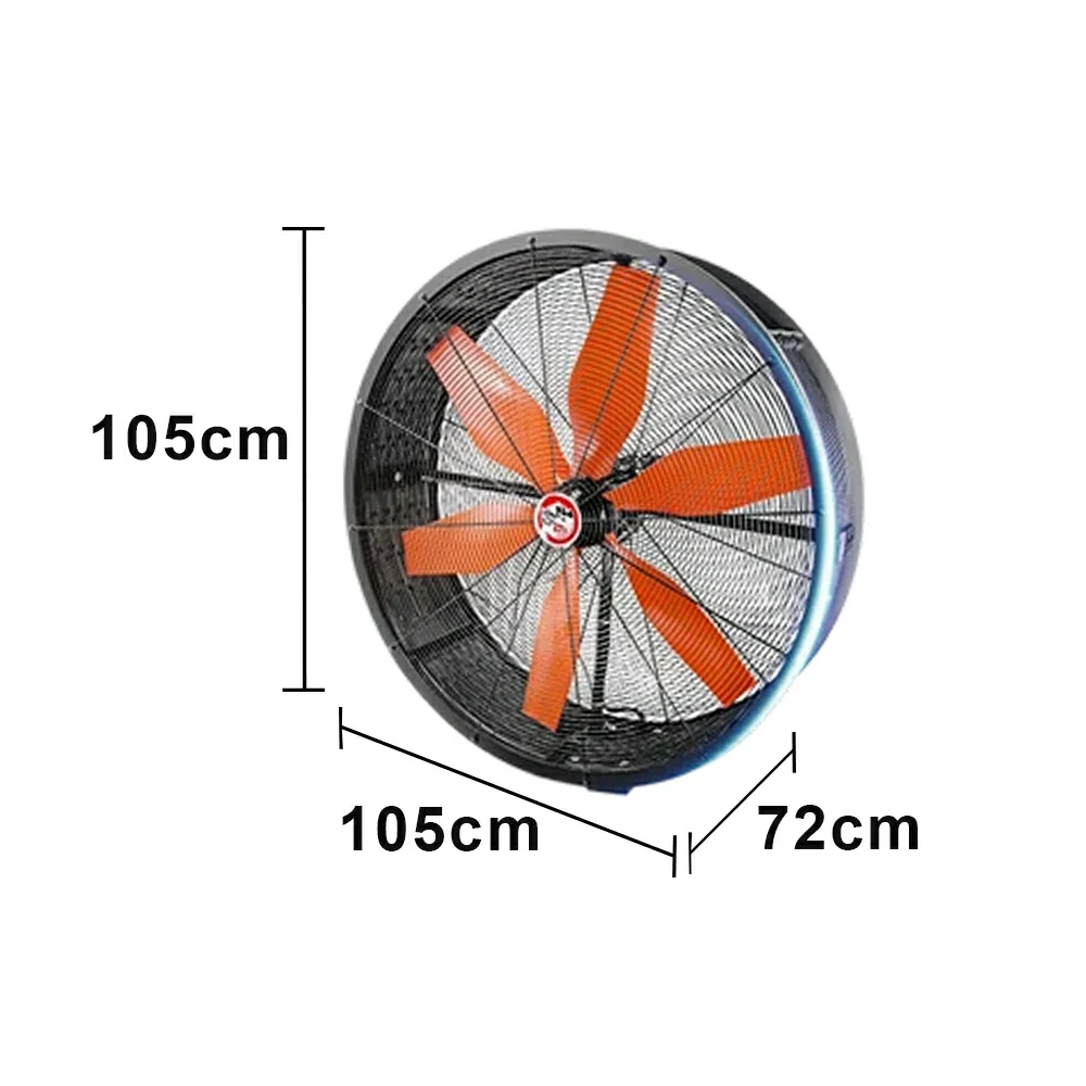 GROVIA Industrial Fan Wall Mounted Oscillating Type Powerful Air Circulator Full Copper Motor Metal Safety Grille Low Noise Design - Image 5