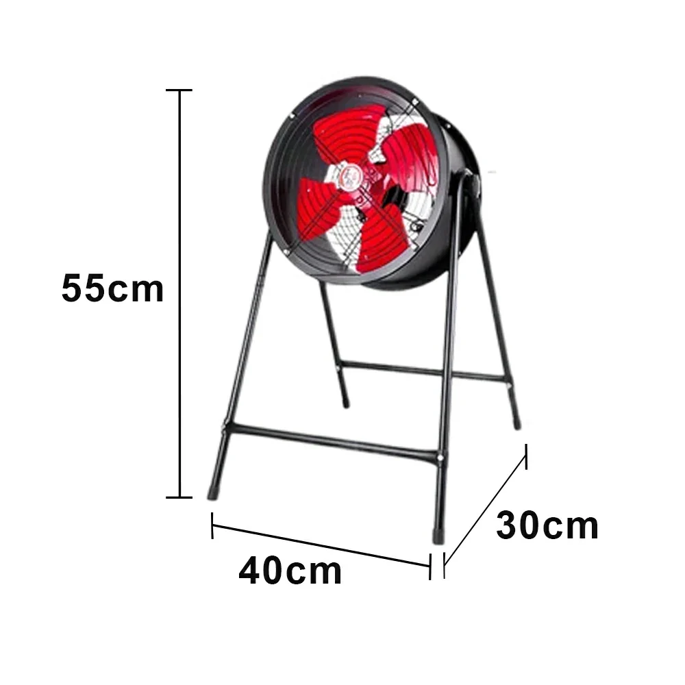 GROVIA Industrial Ventilation Fan Pedestal Type Adjustable Speed Full Copper Motor Waterproof Dustproof Low Noise Design - Image 5