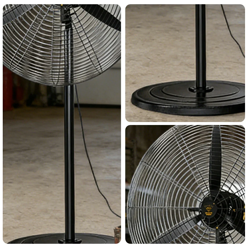 GROVIA Industrial Fan Floor Type Dual Ball Bearing Motor Three Speed Settings High Safety Mesh Design - Image 3