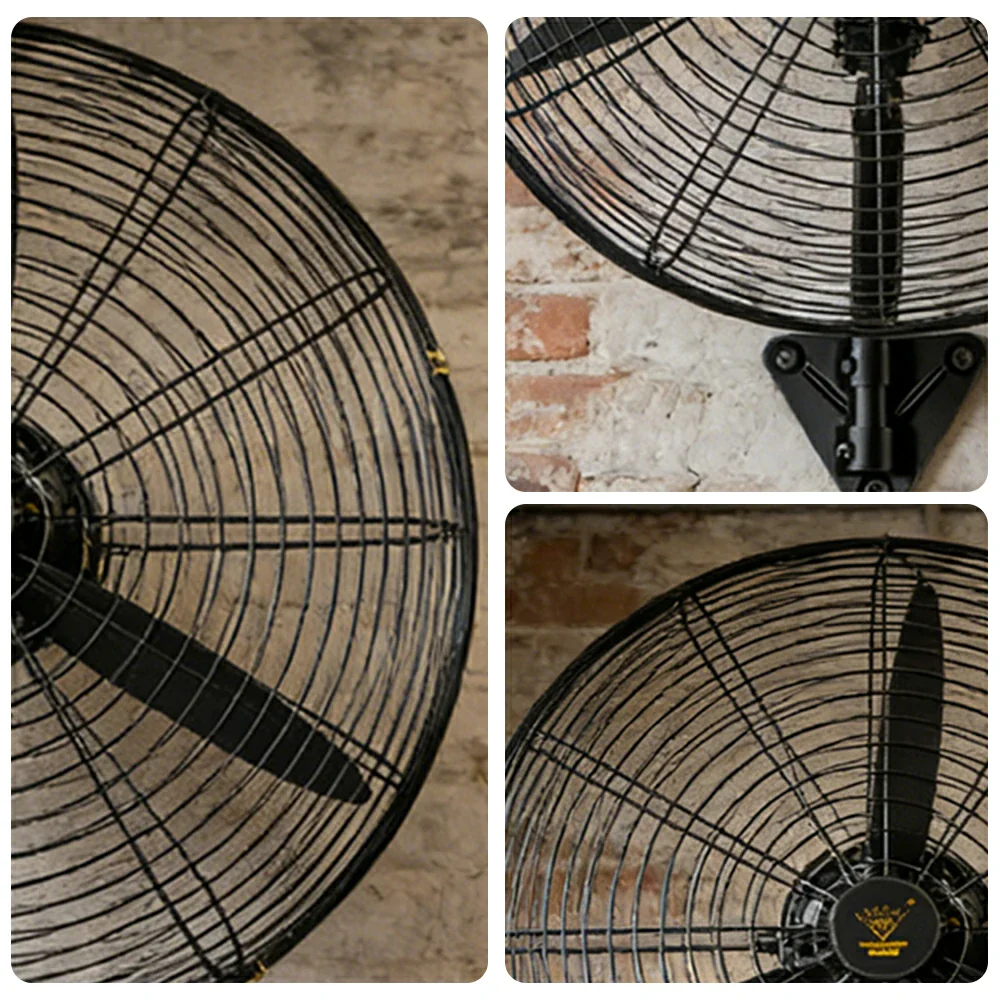 GROVIA Industrial Fan Wall Mounted Dual Ball Bearing Motor Three Speed Settings High Safety Mesh Design - Image 3