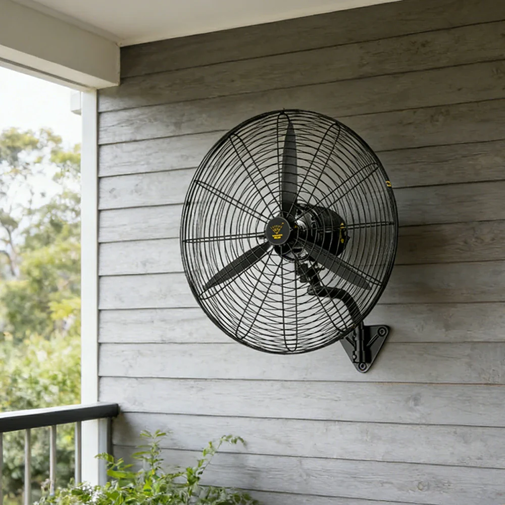 GROVIA Industrial Fan Wall Mounted Dual Ball Bearing Motor Three Speed Settings High Safety Mesh Design - Image 4