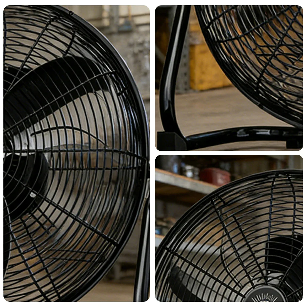 GROVIA 16 Inch Air Circulation Fan Energy Efficient Motor Spiral Blade Multiple Speed High Safety Grille Design - Black - Image 3