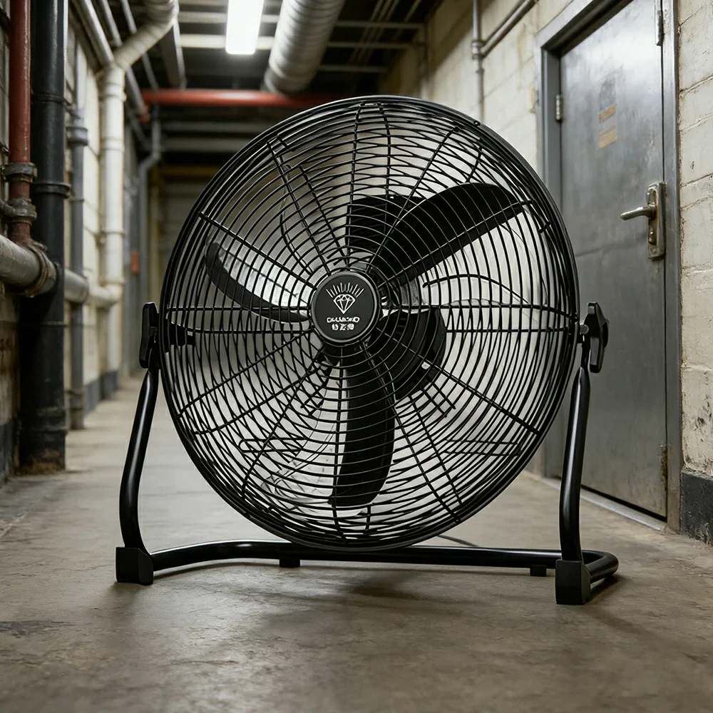 GROVIA 16 Inch Air Circulation Fan Energy Efficient Motor Spiral Blade Multiple Speed High Safety Grille Design - Black - Image 4