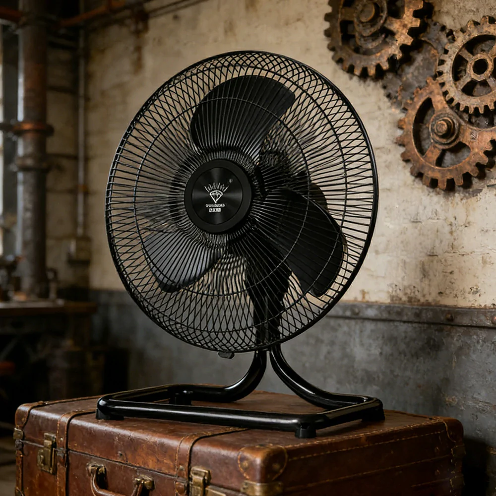GROVIA 16 Inch Air Circulation Fan Oscillating Type Energy Efficient Motor Spiral Blade Multiple Speed High Safety Grille Design - Black - Image 2