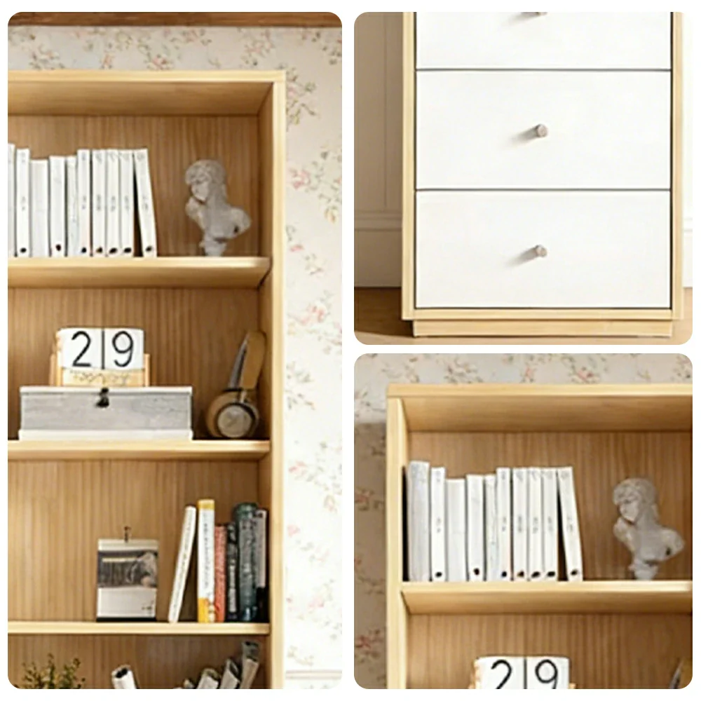 LIVARA 3-Drawer Storage Cabinet - Solid Wood Frame with Open & Enclosed Shelving, Soft-Close Doors & Modern Design - Image 3
