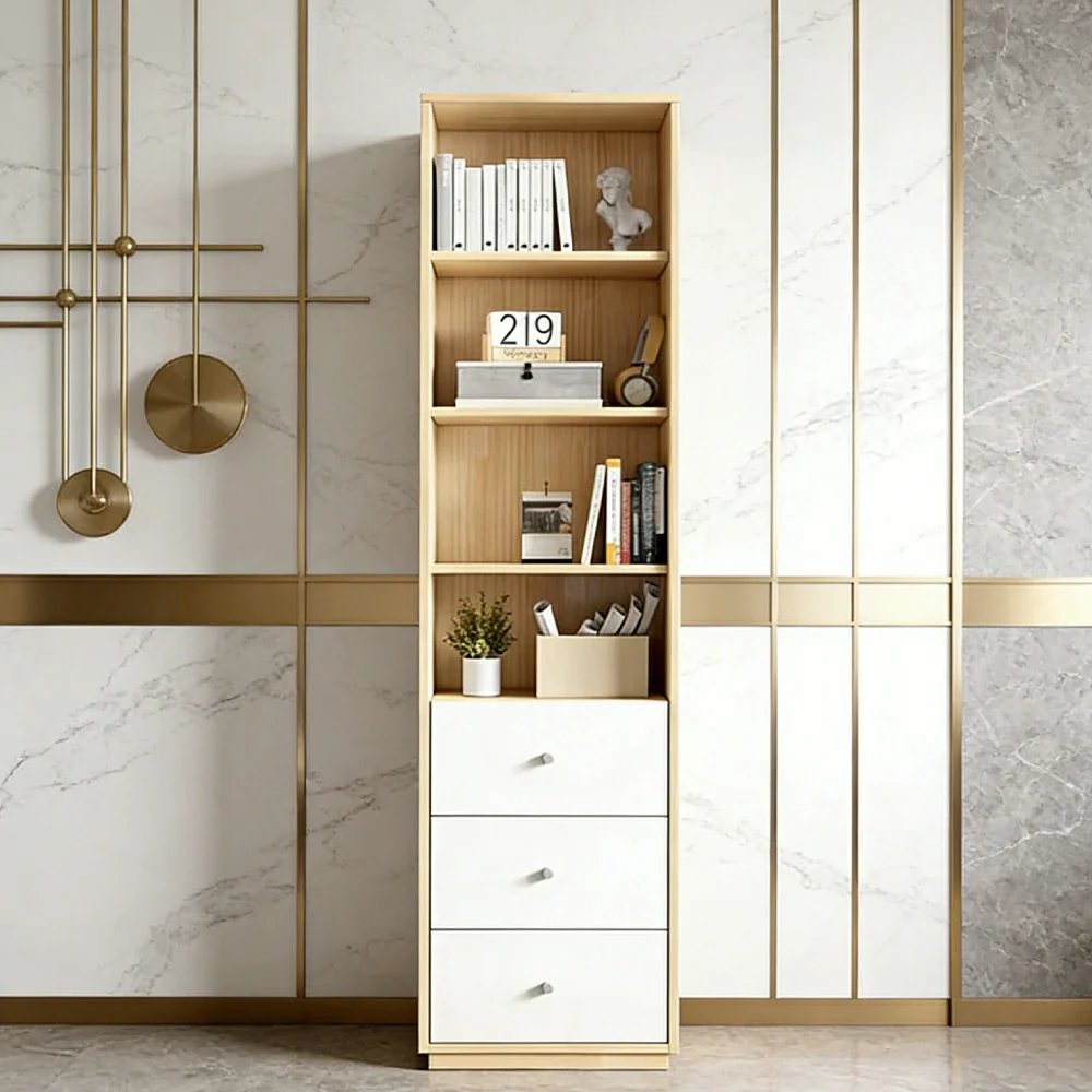 LIVARA 3-Drawer Storage Cabinet - Solid Wood Frame with Open & Enclosed Shelving, Soft-Close Doors & Modern Design - Image 4