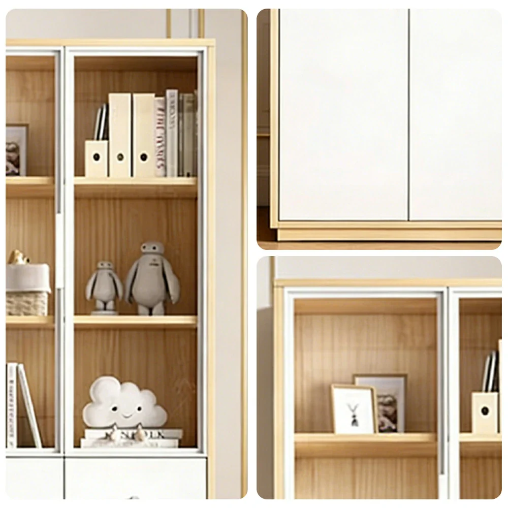 LIVARA Glass Door Cabinet - Solid Wood Construction with Tiered Display Shelves, Concealed Storage & Smooth-Close Hardware - Image 3