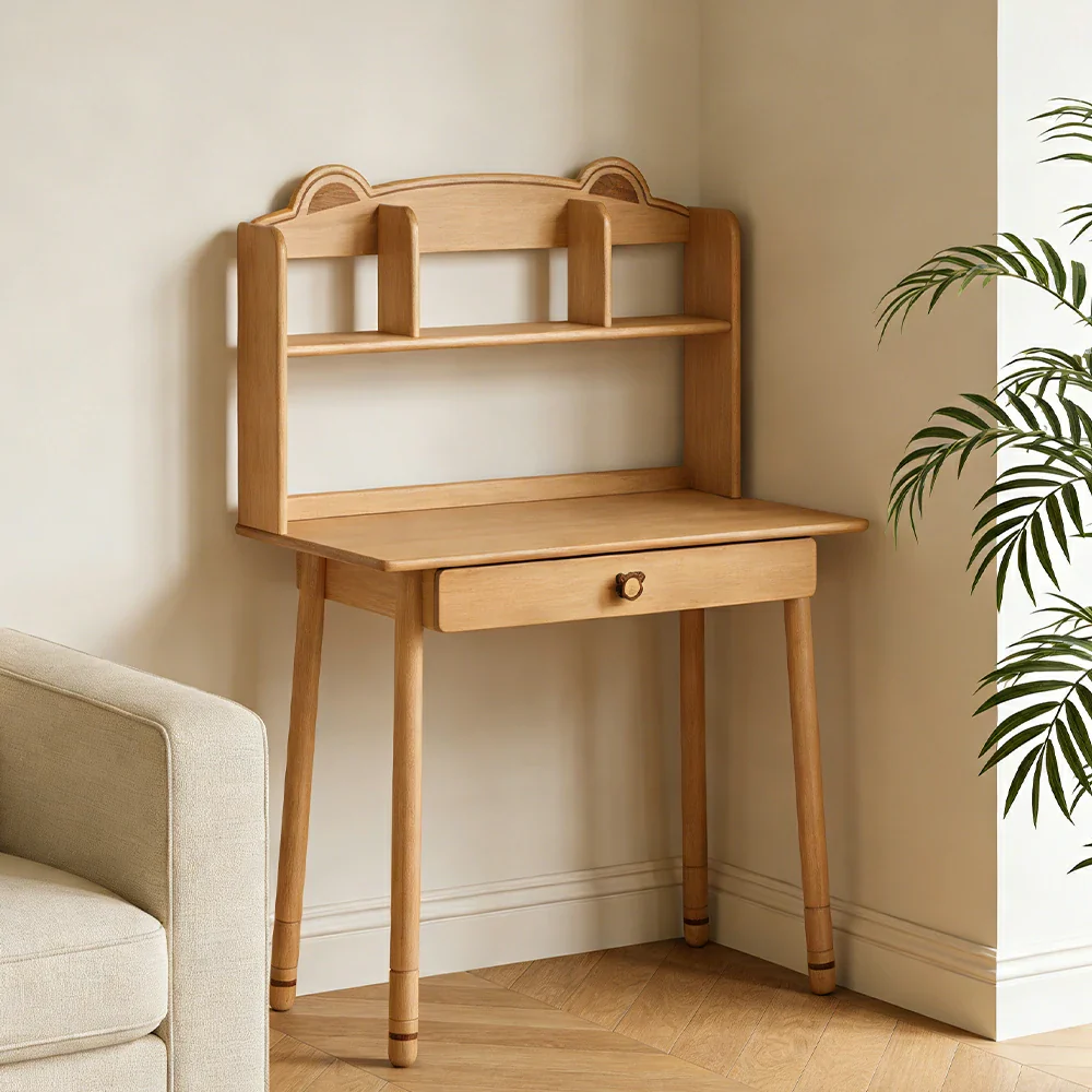 LIVARA 80cm Kids Study Desk, Height Adjustable Design, Solid Wood Construction, Rounded Edges with Eco-Friendly Finish - Image 2