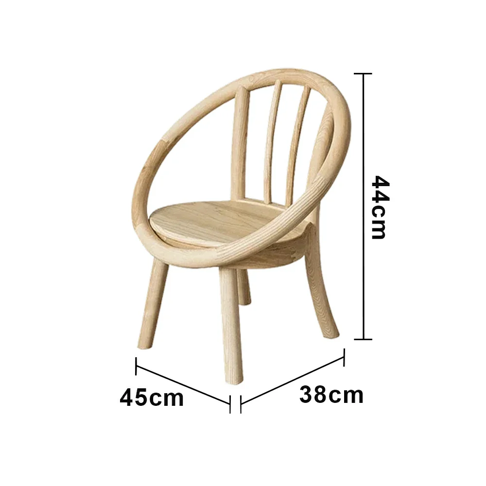 LIVARA Kids Wooden Chair, Ergonomic Back Support, Solid Wood Construction, Rounded Edges with Natural Wood Wax Oil Finish - Wood - Image 5