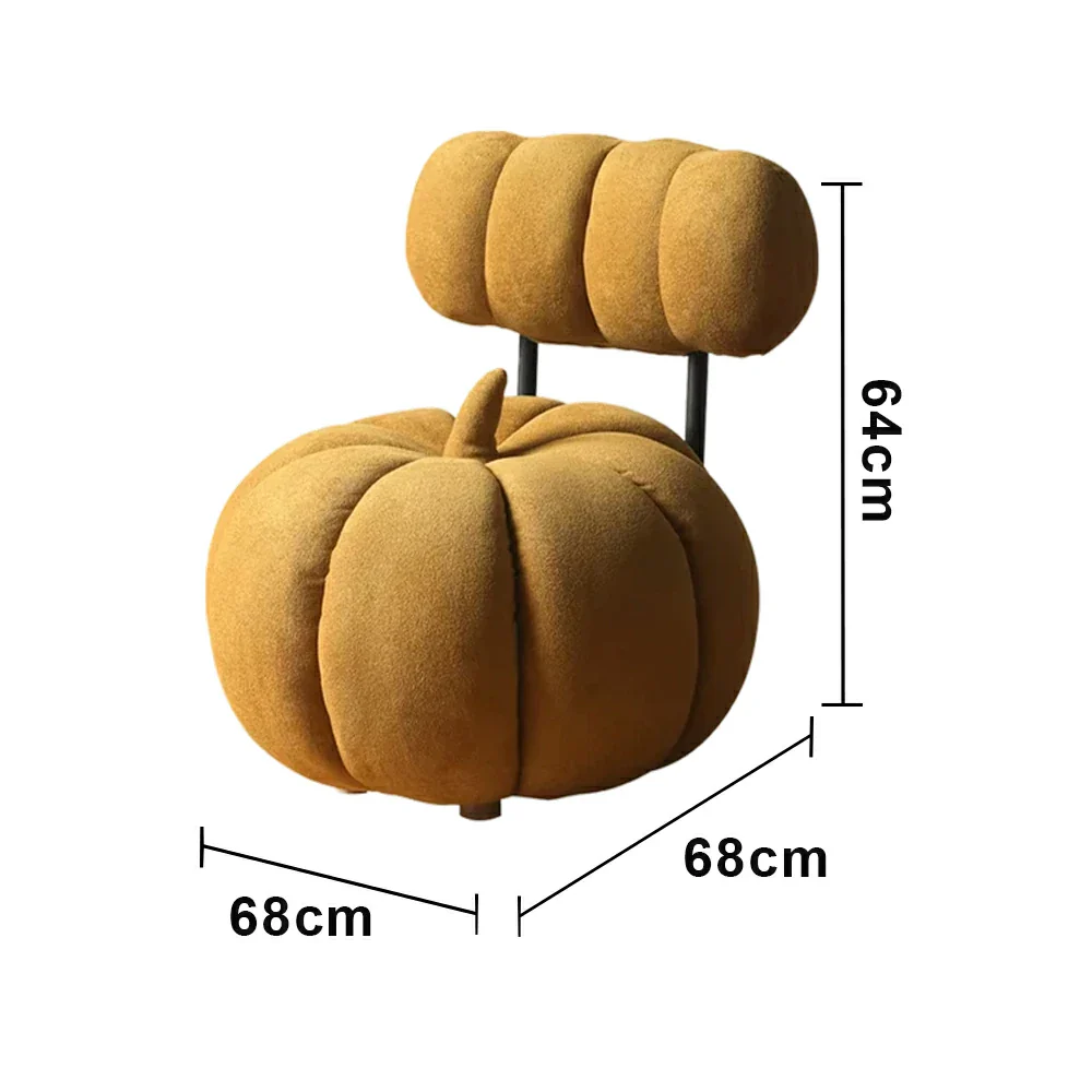 LIVARA Kids Pumpkin Stool, Soft Cushioned Seat, Velvet Fabric with Iron Frame, Playful Rounded Design for Indoor Use - Image 5