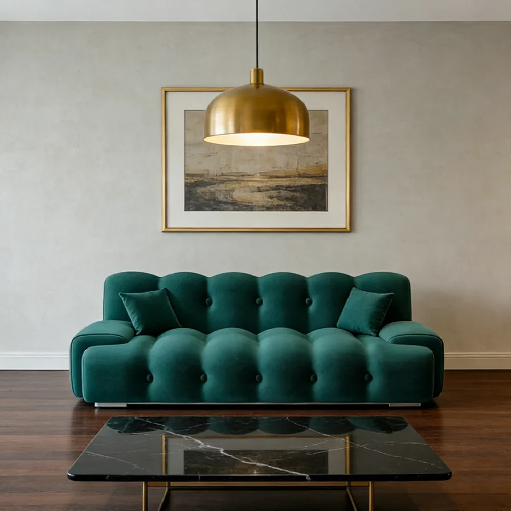 LIVARA 160/180cm Sofa Bed, 3-Position Adjustable Backrest, Milk Velvet Upholstery, High-Density Foam, Hidden Support Legs - Green - Image 2