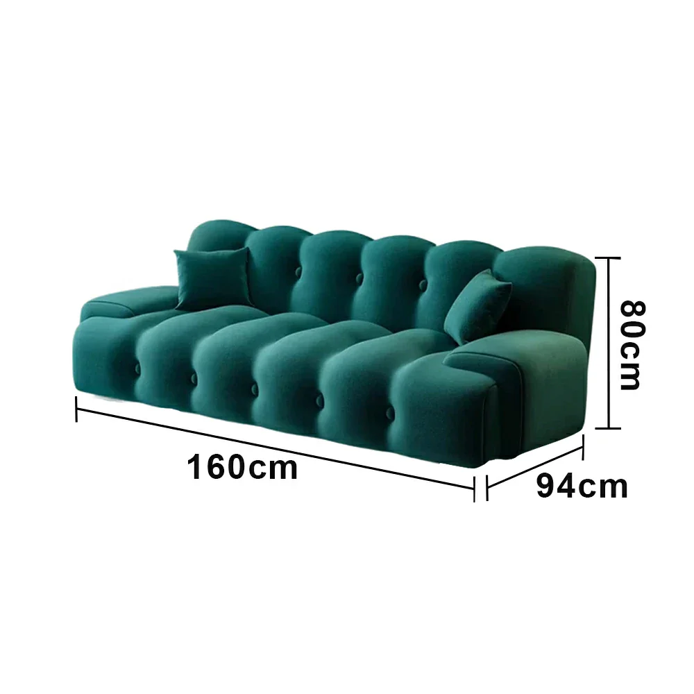 LIVARA 160/180cm Sofa Bed, 3-Position Adjustable Backrest, Milk Velvet Upholstery, High-Density Foam, Hidden Support Legs - Green - Image 5
