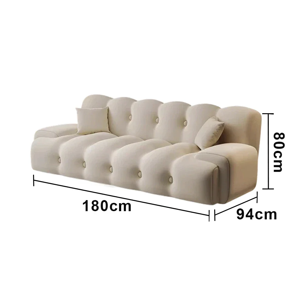 LIVARA 160/180cm Sofa Bed, 3-Position Adjustable Backrest, Milk Velvet Upholstery, High-Density Foam, Hidden Support Legs - Beige - Image 6