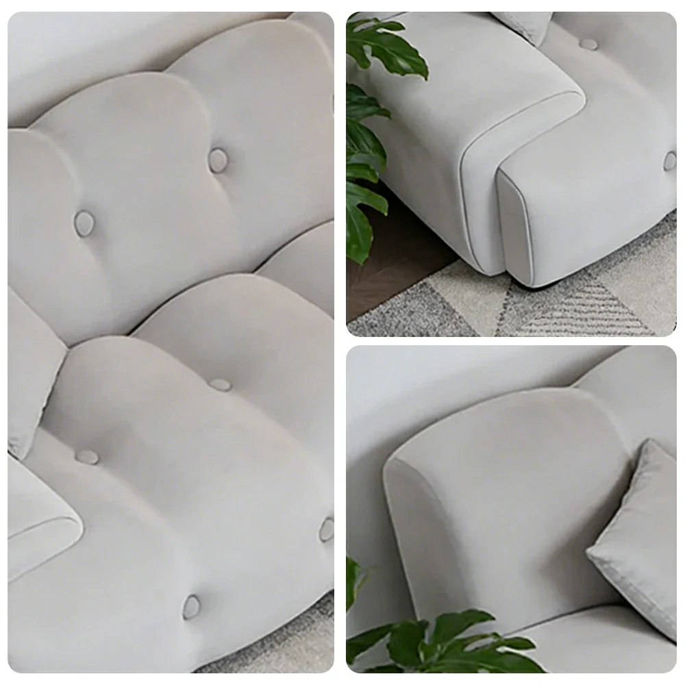 LIVARA 160/180cm Sofa Bed, 3-Position Adjustable Backrest, Milk Velvet Upholstery, High-Density Foam, Hidden Support Legs - Grey - Image 3