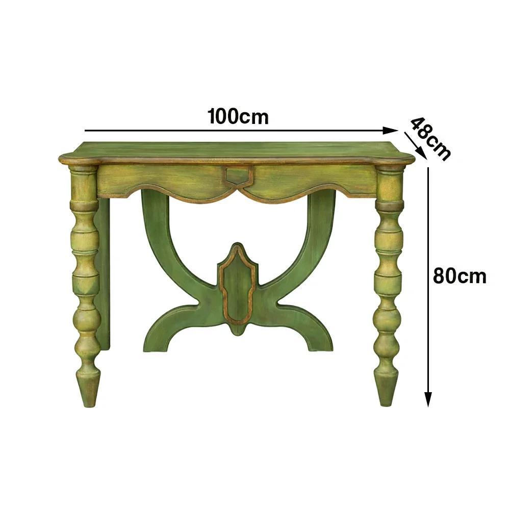 LIVARA Vintage Console Table - Carved Distressed Design - Solid Wood Construction - Multi-Use Entryway Desk Vanity Table - Image 5
