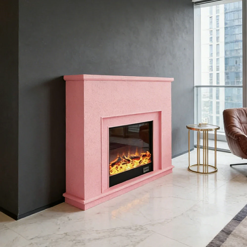 LIVARA Vintage Fireplace Mantel Surround Decorative Mantel Shelf Solid Spruce Wood HDF Panels Carved Design Living Room Feature - Pink - Image 4