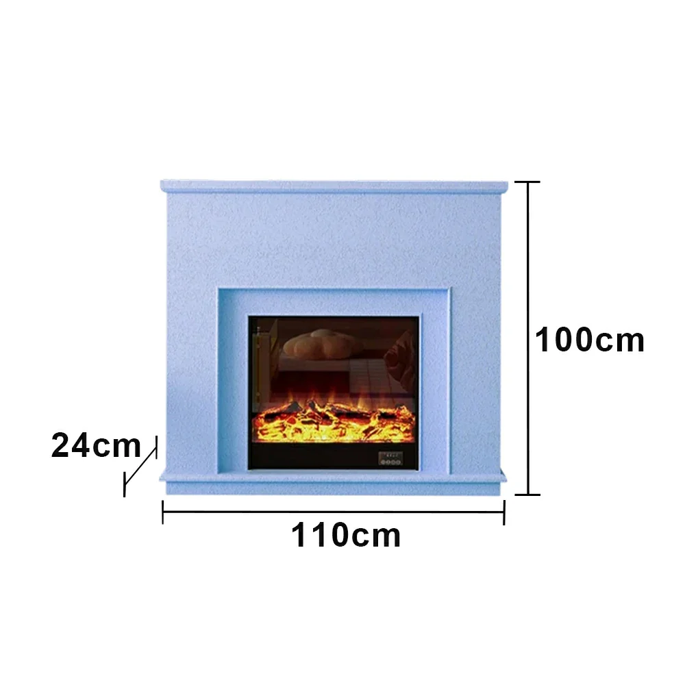 LIVARA Vintage Fireplace Mantel Surround Decorative Mantel Shelf Solid Spruce Wood HDF Panels Carved Design Living Room Feature - Blue - Image 5
