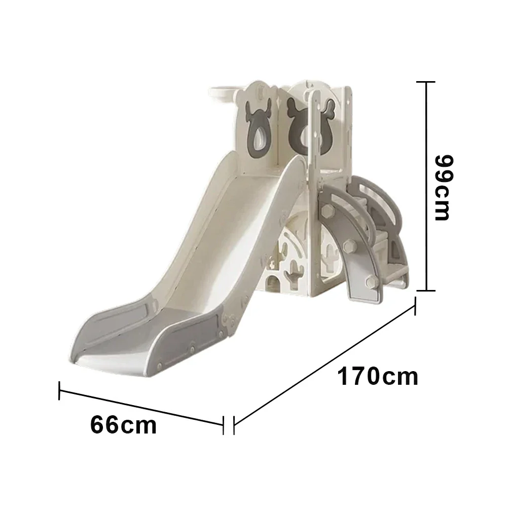 LIVARA Kids Slide Foldable Design Anti-Slip Steps Stable Structure Three-Section Long Slide for Indoor & Outdoor Play - Grey - Image 5