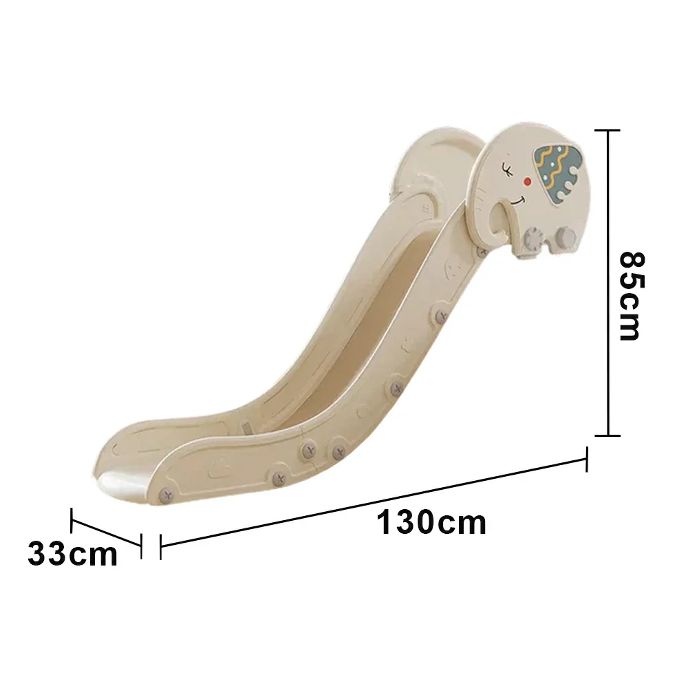 LIVARA Kids Slide Extended Safety Area Anti-Slip Steps Stable Structure Space-Saving Design for Home Use - Khaki - Image 5