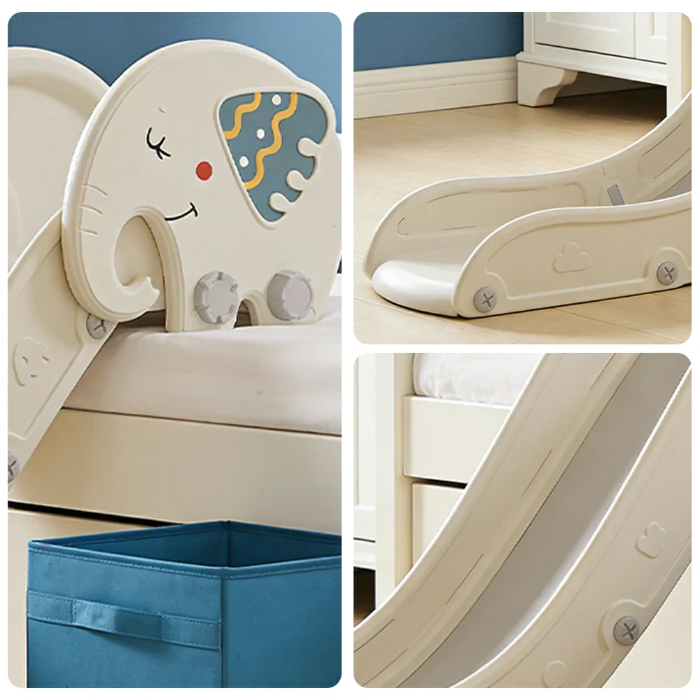 LIVARA Kids Slide Extended Safety Area Anti-Slip Steps Stable Structure Space-Saving Design for Home Use - Grey - Image 3