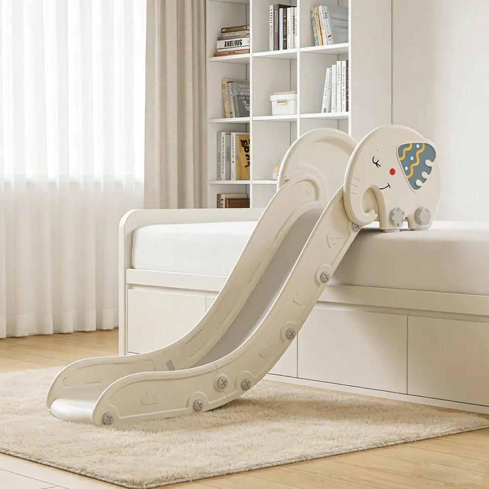 LIVARA Kids Slide Extended Safety Area Anti-Slip Steps Stable Structure Space-Saving Design for Home Use - Grey - Image 4