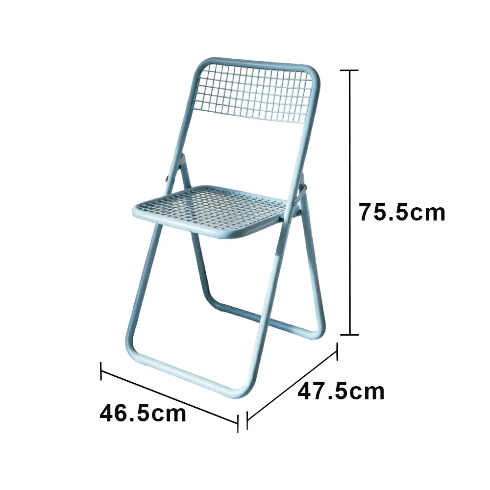 LIVARA Folding Study Chair - Space Saving Mesh Seat Iron Frame Chair, Heavy Duty 150kg Support Stackable Design - Blue - Image 5