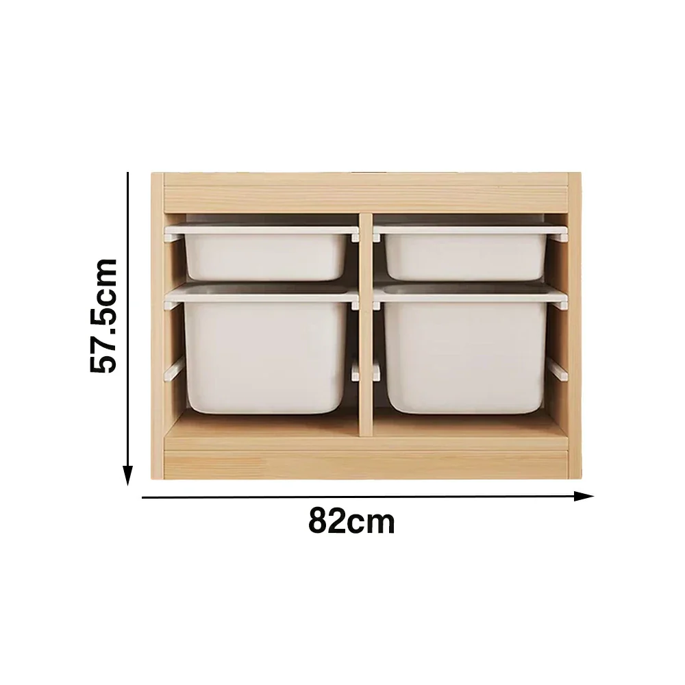 LIVARA Solid Wood Toy Storage Cabinet - Child-Safe Pull-Out Bins, Space-Saving Design, Eco-Friendly Kids Storage Unit - Natural Wood - Image 10