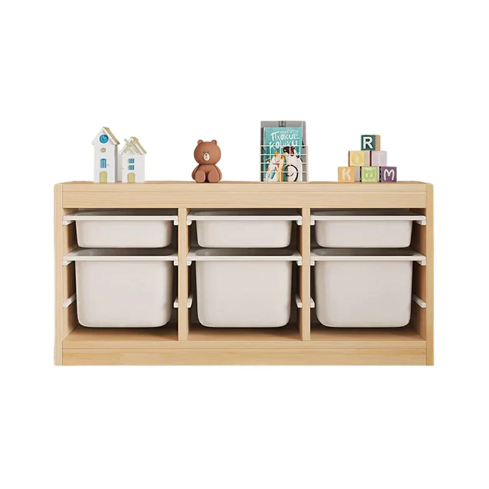 LIVARA Solid Wood Toy Storage Cabinet - Child-Safe Pull-Out Bins, Space-Saving Design, Eco-Friendly Kids Storage Unit - Natural Wood - Image 11