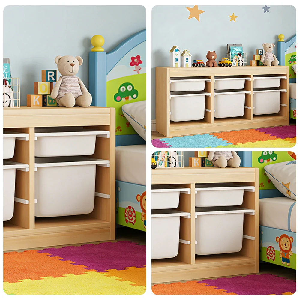LIVARA Solid Wood Toy Storage Cabinet - Child-Safe Pull-Out Bins, Space-Saving Design, Eco-Friendly Kids Storage Unit - Natural Wood - Image 13