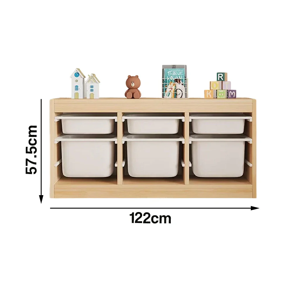 LIVARA Solid Wood Toy Storage Cabinet - Child-Safe Pull-Out Bins, Space-Saving Design, Eco-Friendly Kids Storage Unit - Natural Wood - Image 15