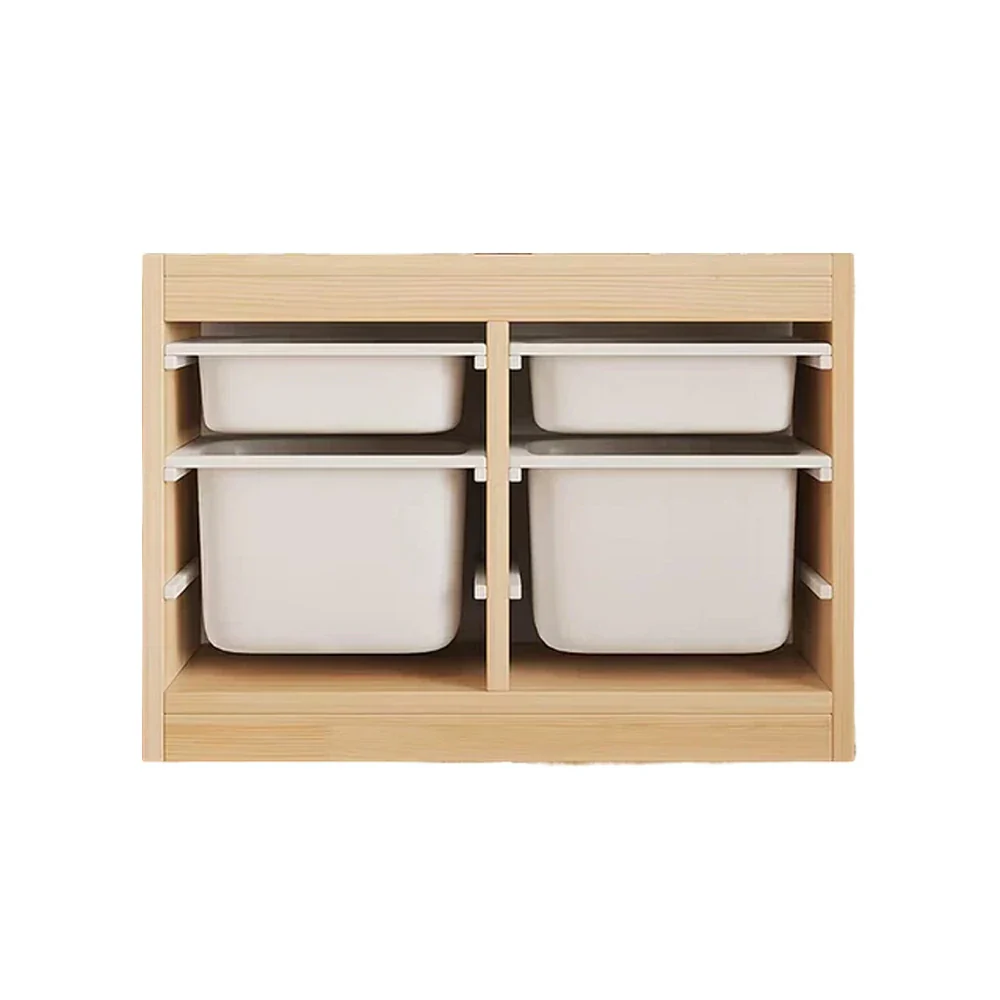 LIVARA Solid Wood Toy Storage Cabinet - Child-Safe Pull-Out Bins, Space-Saving Design, Eco-Friendly Kids Storage Unit - Natural Wood - Image 2