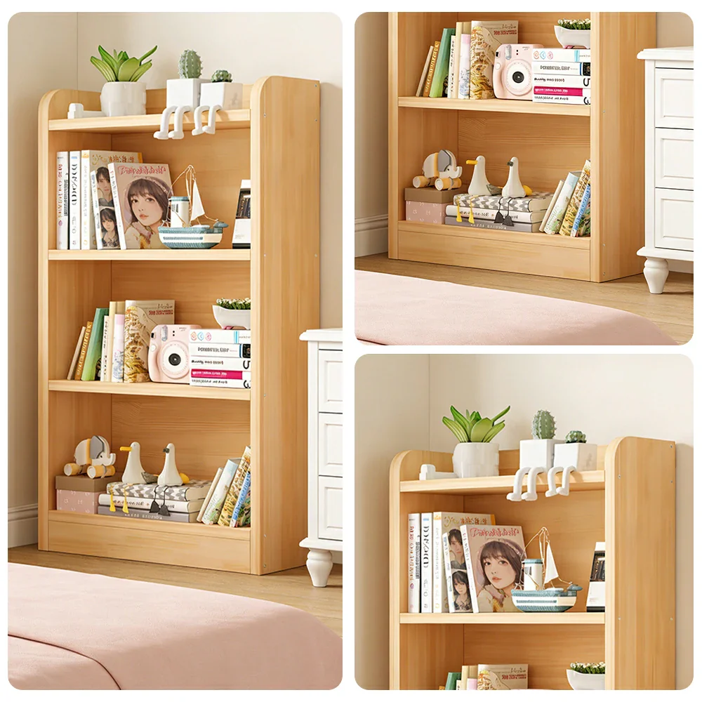 LIVARA Solid Wood 3-Tier Toy Storage Cabinet 60/80cm - Large Capacity Shelves, Child-Safe Rounded Edges, Space-Saving Kids Organiser - Natural Wood - Image 3