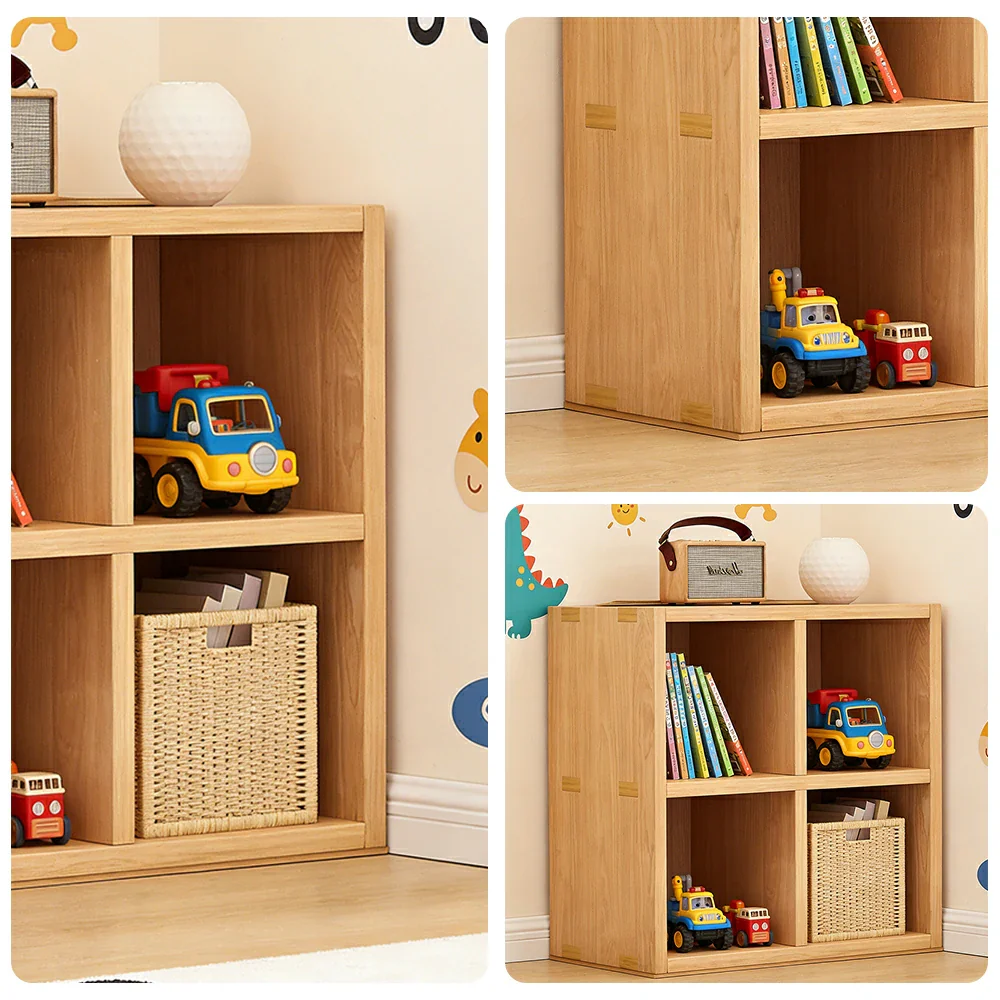 LIVARA Solid Wood 2-Tier Storage Shelf - Compact Open Cubby Design, Space-Saving Home & Kids Organiser - Natural Wood - Image 3