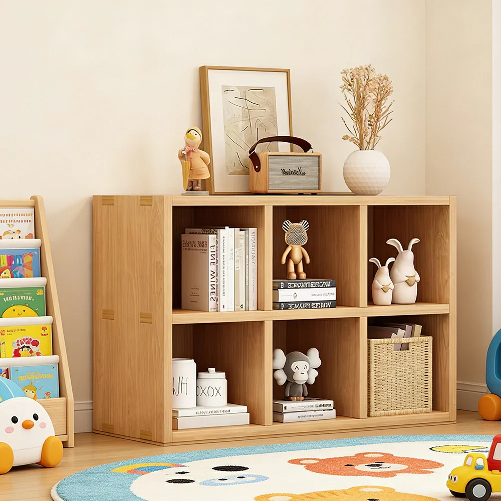 LIVARA Solid Wood 2-Tier Storage Shelf - Compact Open Cubby Design, Space-Saving Home & Kids Organiser - Natural Wood - Image 7