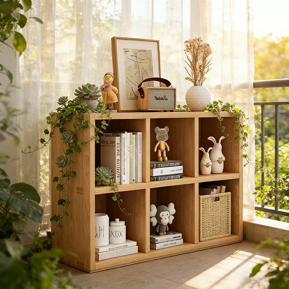 LIVARA Solid Wood 2-Tier Storage Shelf - Compact Open Cubby Design, Space-Saving Home & Kids Organiser - Natural Wood - Image 9