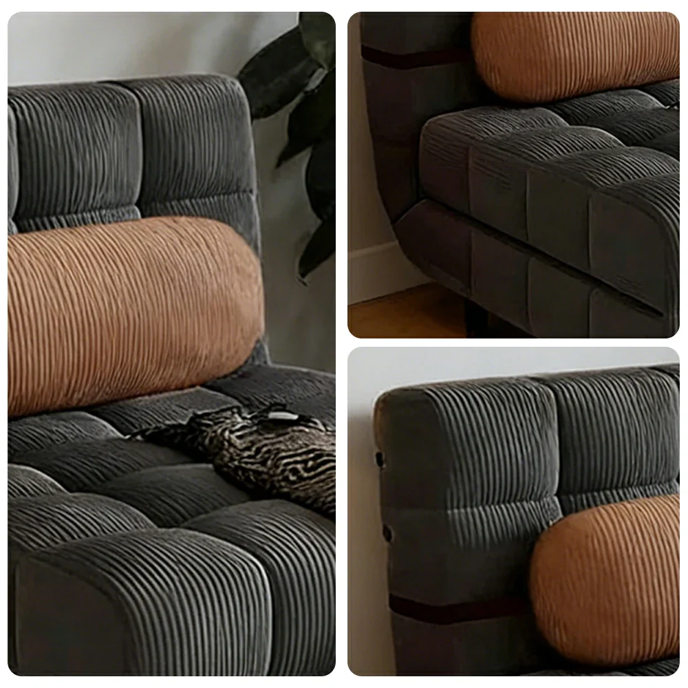 LIVARA 80/120cm Convertible Sofa Bed, 45D High-Density Foam, Fully Removable & Washable Cover, Space-Saving Design - Grey - Image 3