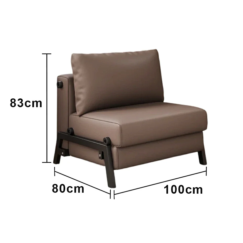 LIVARA 85/100cm Convertible Sofa Bed, Pet-Scratch Resistant Upholstery, High-Density Foam, Reinforced Larch Wood Frame, Space-Saving Design - Coffee - Image 6
