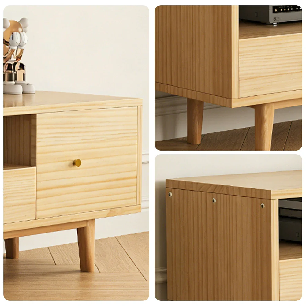 LIVARA TV Unit - Wide Tabletop Design with Thickened Panel Construction, Multi-Storage Drawers & Solid Wood Legs - Image 3