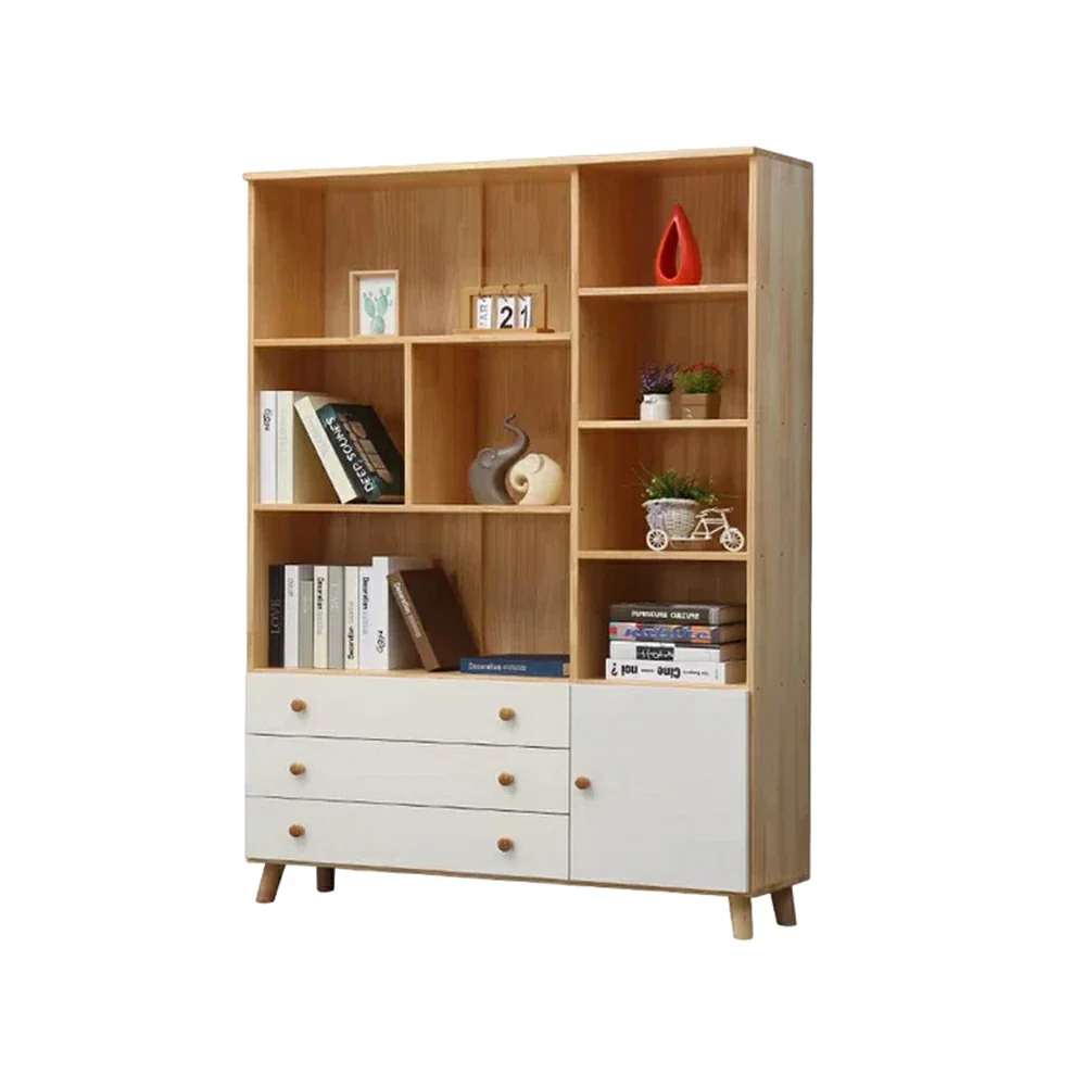 LIVARA 120cm Tall Storage Cabinet - Eco-Friendly Solid Wood with Reinforced Shelving, Drawer Storage & Soft-Close Runners