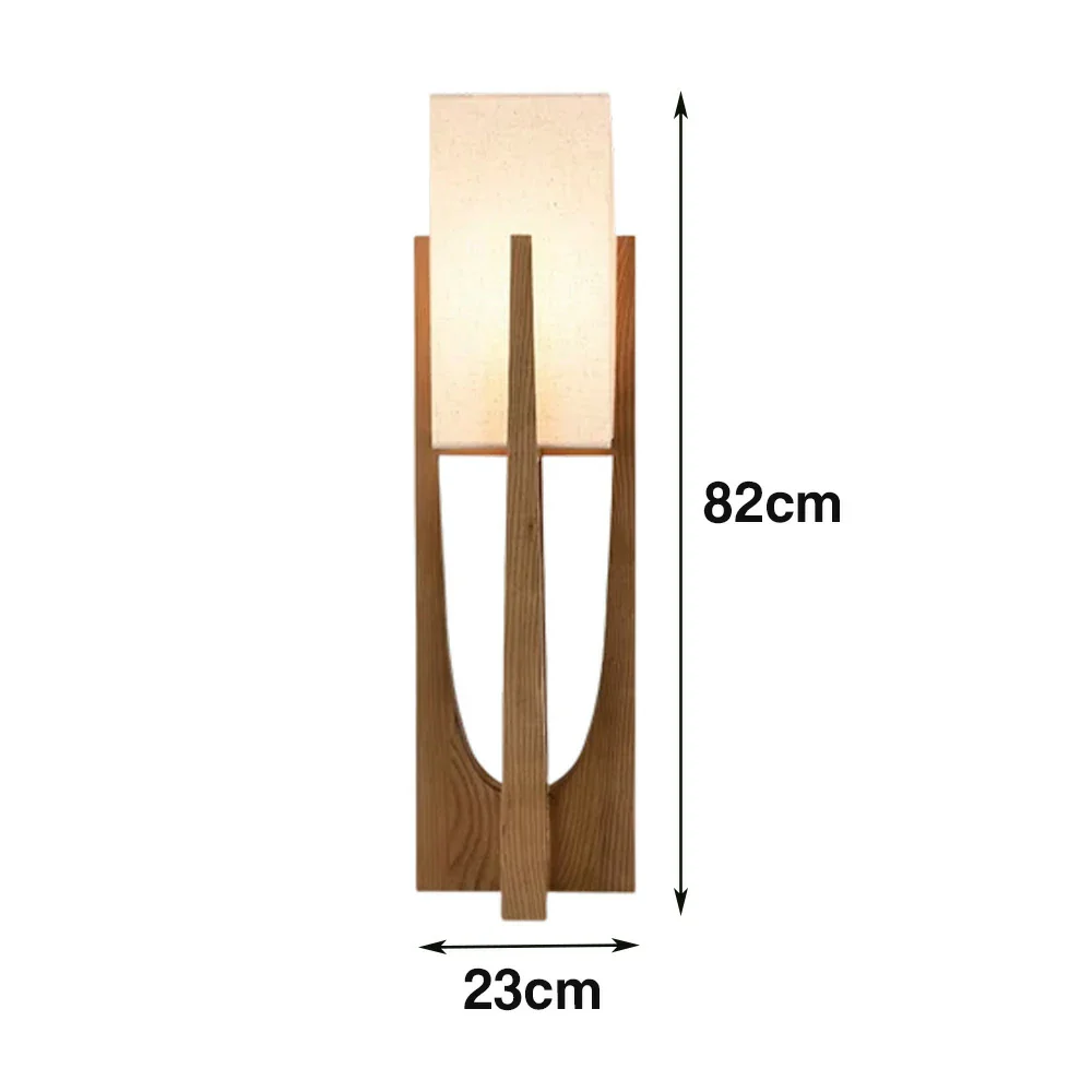 LIVARA Floor Lamp 52/82/145cm Soft Lighting Cotton-Linen Shade Ash Wood Body Brass Hardware Premium Design - Walnut - Image 10