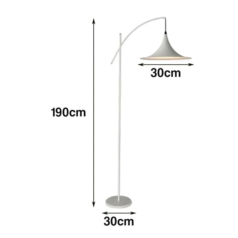 LIVARA Floor Lamp Soft Ambient Lighting UFO-Style Shade Metal & Marble Base Premium Design - White - Image 6